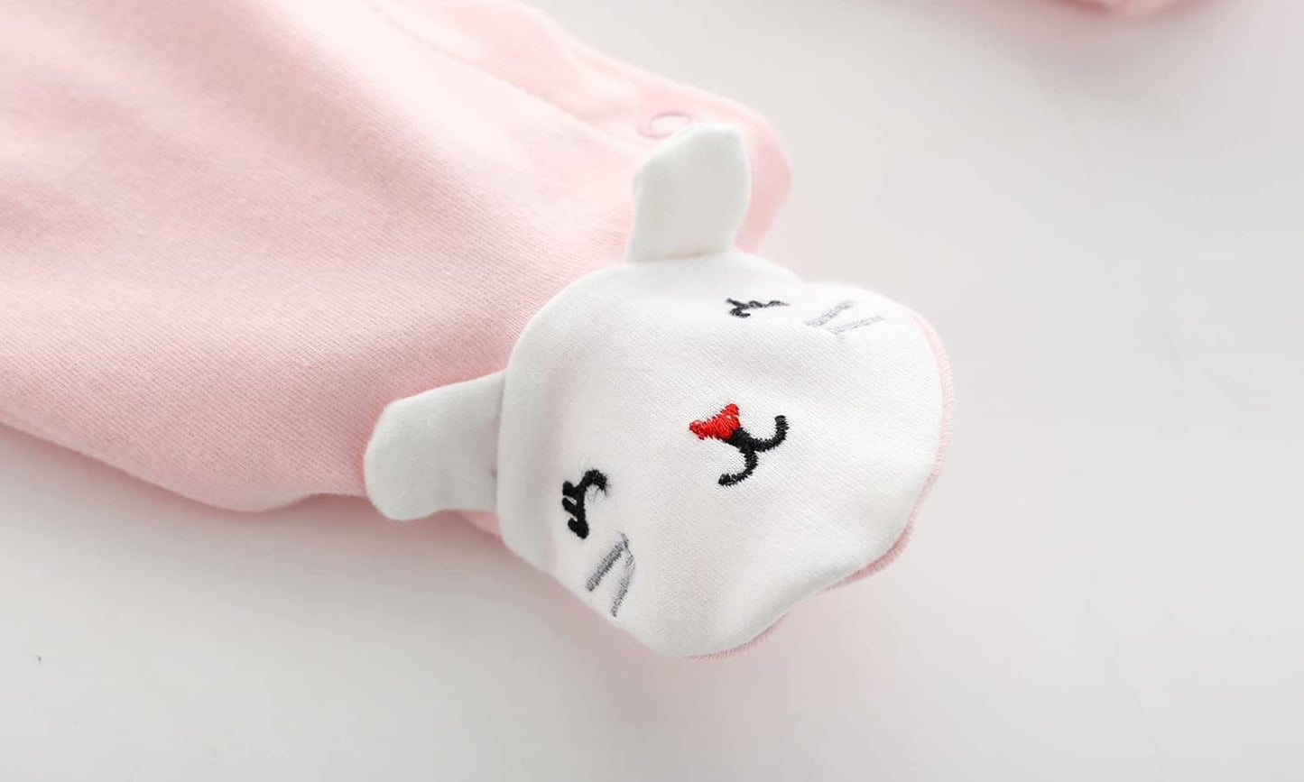 KIDDLETOWN Baby Pyjamas Newborn Baby Girls 0-3 Months Organic Cotton Long Sleeve Popper Frog Cartoon