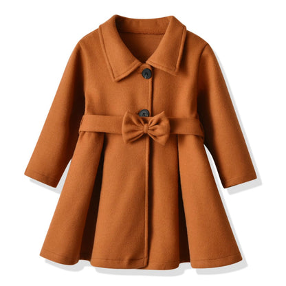 Kleinkind Baby Mädchen Kleidung Jacke Mantel Langarm Plain Knöpfe Kleid Mantel Herbst Outfit