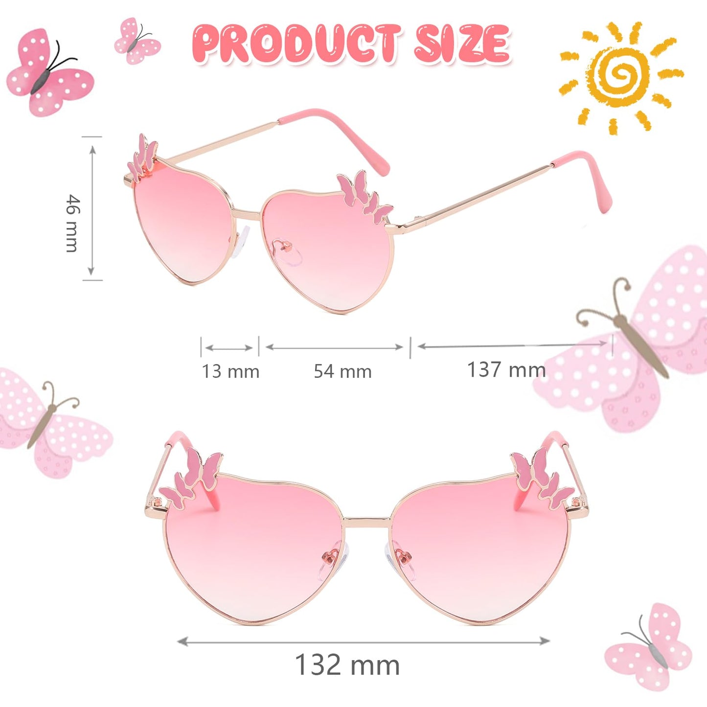 Hifot Sonnenbrille Kinder für Mädchen, Kinder Pilotenbrille mit Edelstahl Metall Gestel Kleinkind Sonnenbrille Kinder Sonnenbrillen 3-12jahre