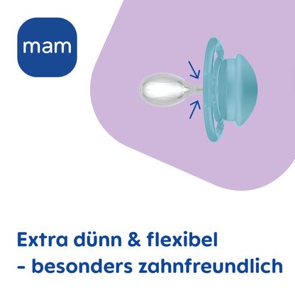 MAM Perfect Start Schnuller im 2er-Set, speziell für Neugeborene, zahnfreundlicher Baby Schnuller aus nachhaltigen & bio-erneuerbaren Materialien, mit Schnullerbox, 0-2 Monate, Biene/Schnecke - Meloni2
