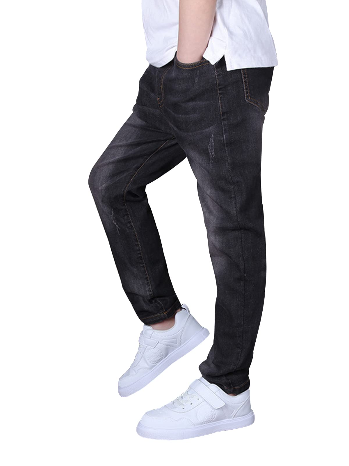 YoungSoul Jungen Jeanshosen - Jeans mit Abschürfungen - Kinder Hose mit elastischem Bund Gr. 128-176