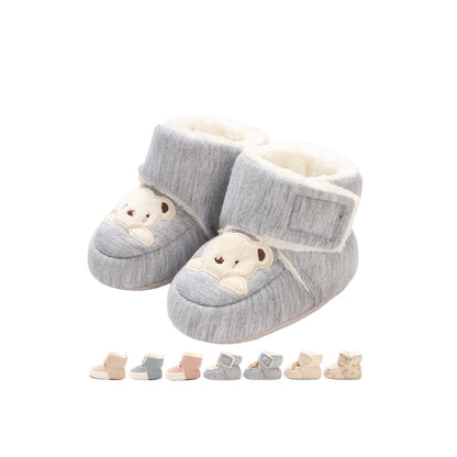 Baby Winter Shoes Warm Baby Shoes Winter Non-Slip Adjustable Newborn Snow Shoes First Walking Shoes Lined Thermal Fleece Crawling Shoes Slippers Winter Boots 0-18 Months