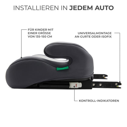 Kinderkraft I-BOOST Kindersitz 135-150cm I-Size, Sitzerhöhung von 9 bis 12 Jahre, Einfache montage, ergonomische Haltung, zusätzlichen Schaumstoff, Schwarz - Meloni2