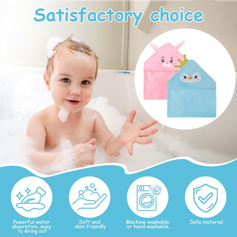 Aolso Hooded Towel Baby, 80 x 80 cm Baby Towel Hood, Baby Wash Cloth, Coral Fleece Baby Towel with Hood for Newborns, Soft and Super Absorbent, Unisex (Grey Elephant)