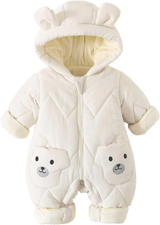 JiAmy Baby Snowsuit, Baby Boys Girls Winter Jumpsuit Romper Newborn Snow Overall 0-12 Months