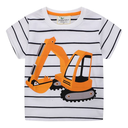 Unisex Baby T-Shirt Baumwolle Süß Karikatur Tier Muster Tops für 1-7 Jahre Alt
