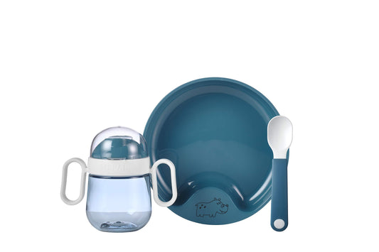 Mepal - Babygeschirr Set Mio Little Dutch - Inklusive auslaufsicherem Trinklernbecher, Kinderteller mit Unterteilung & Lernlöffel - Spülmaschinengeeignet & BPA frei - 3-teilig Set - Fairy Garden