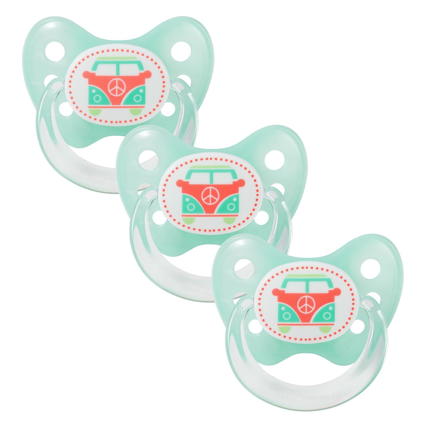 dentistar Silikon Schnuller 3er-Set - Größe 2, 6-14 Monate - Zahn- & kieferfreundlicher Nuckel mit Dental-Stufe – BPA-frei – Made in Germany - Regenbogen, Lila