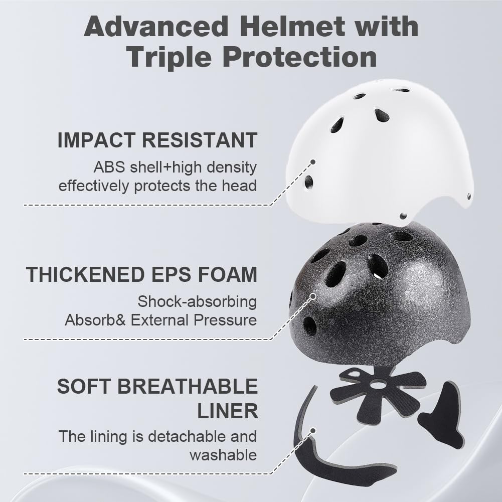 Flintronic Children's Bicycle Helmet, Children's Helmet, Bicycle Helmet for Children, Adjustable Skateboard Helmet for Bicycle, Skateboard, Scooter, Skating, Scooter, BMX for 2-13 Years