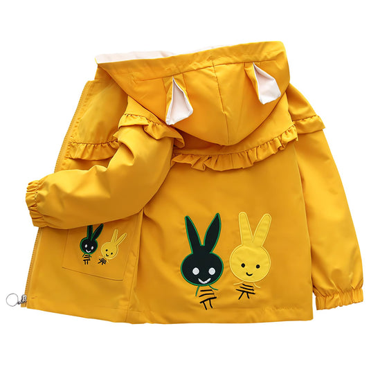 Amur Leopard Children's Girls' Transition Jacket with Hood Spring Autumn Windbreaker Breathable Outdoor Jacket 