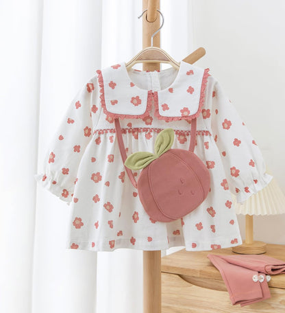 gurcooc Children's Clothing Sets for Baby Girls, Cotton Long Sleeve Dress, Waist and Pants, Soft Baby Clothes Set, 6-30 Months 