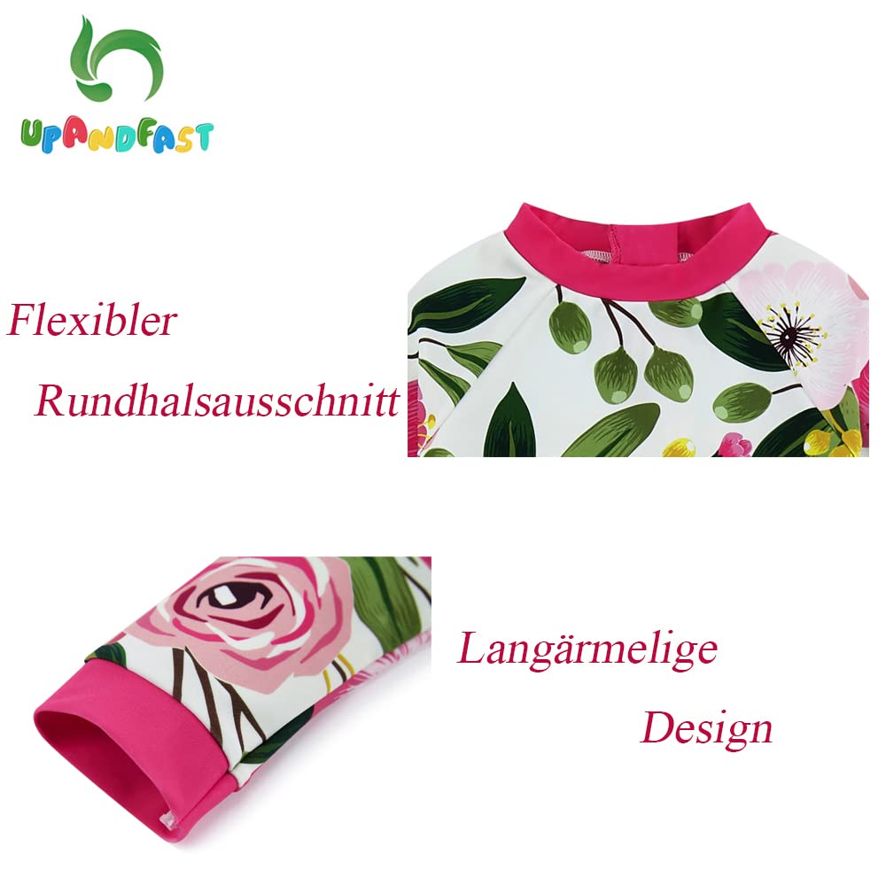 upandfast Baby Swimsuit with Buttons UV Protection Swimwear for Baby Girls 