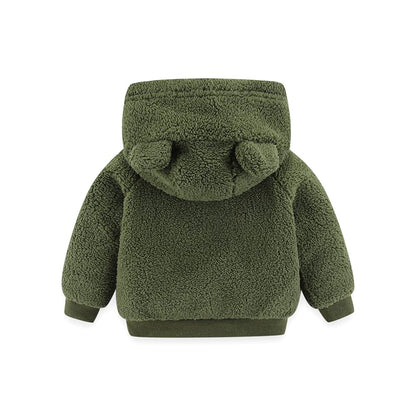 Gajaous Newborn Baby Girls Boys Fleece Hooded Jacket Zip Bear Coat Warm Winter Outwear