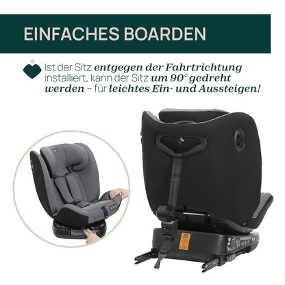 Chicco Unico Evo I-Size, Kindersitz 0-36 Kg, für Kinder von 40 bis 150 cm, homologiert ECE R129/03, Isofix 360° drehbar und neigbar, Gruppe 0+/1/2/3 von 0 bis 12 Jahren, Schwarz