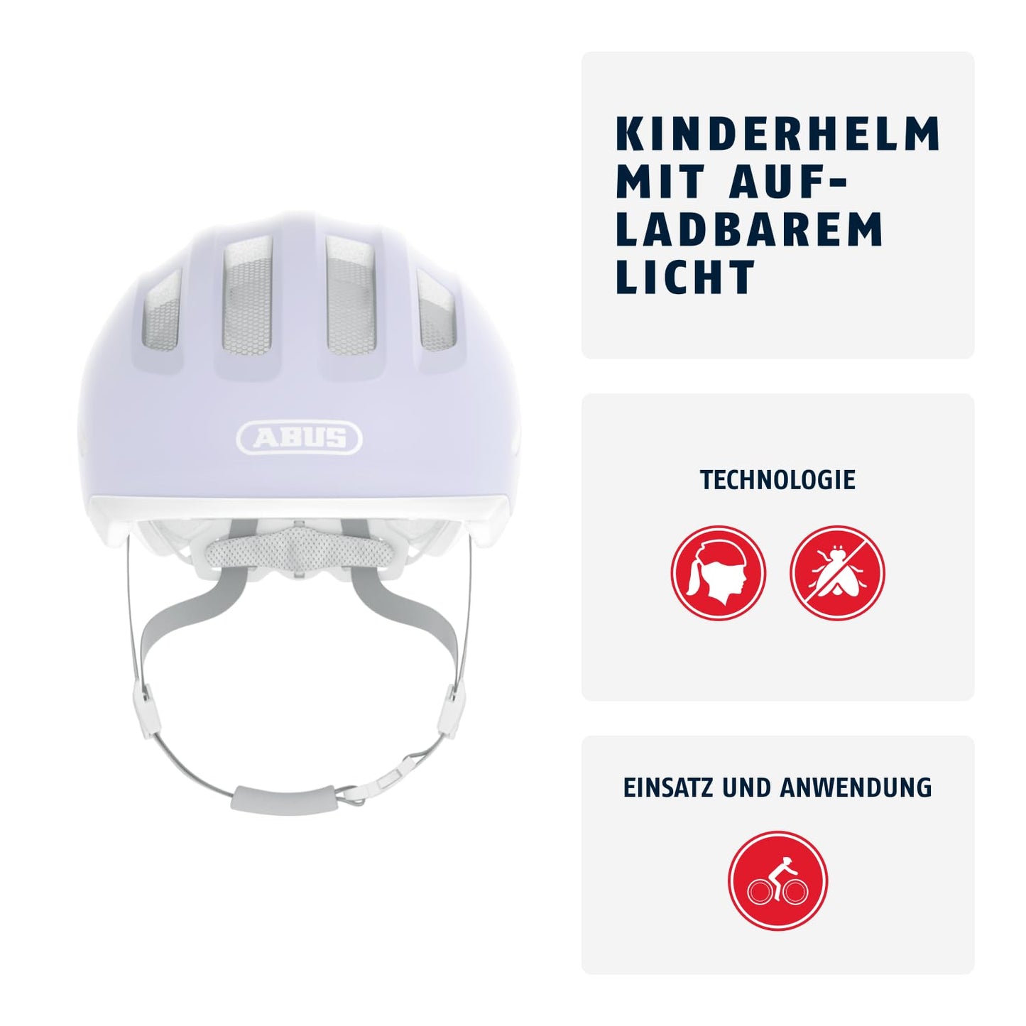 ABUS Kinderhelm Smiley 3.0 ACE LED - Fahrradhelm mit Licht