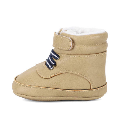 LACOFIA Baby Boys Cowboy Winter Boots Toddler Non-Slip Laces Snow Boots