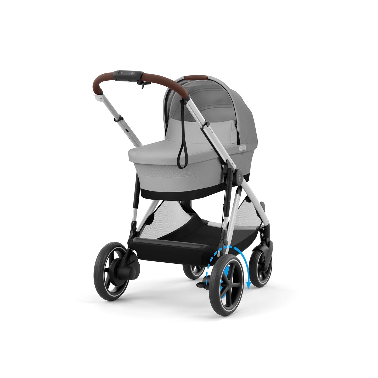 CYBEX Gold Kinderwagen e-GAZELLE S, Ab Geburt bis ca. 4 Jahre, Max. 22 kg (Single-Modus) / 2x 22 kg (Duo-Modus), All-in-1-System mit E-Antrieb und 20+ Konfigurationen, Stone Grey