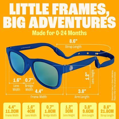 Polarized Baby Sunglasses with Strap - Unbreakable Flexible Toddler Sunglasses for Toddlers Newborn 0-24 Months