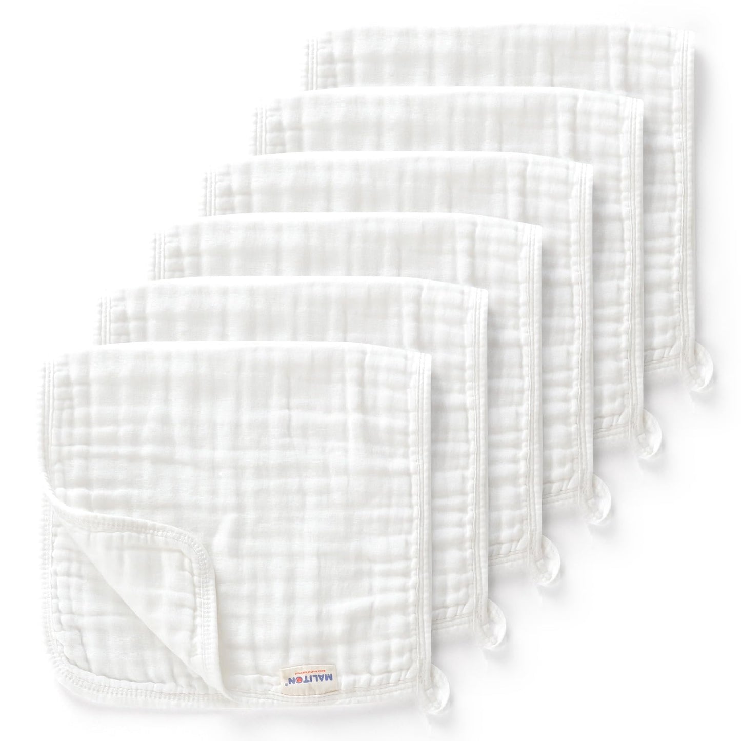 Maliton 6 Stück Baby Spucktücher für Jungen/Mädchen,aus 100% Baumwollem,weich, langlebig, luftdurchlässig und extrem saugstark (Zoo-Muster),50x25cm