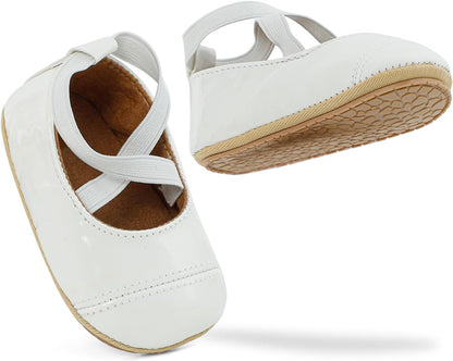 Cheerful Mario Baby Mädchen Schuhe Baby Ballerina Schuhe Lauflernschuhe Taufe Schuhe mit Bowknot PU Leder Babyschuhe