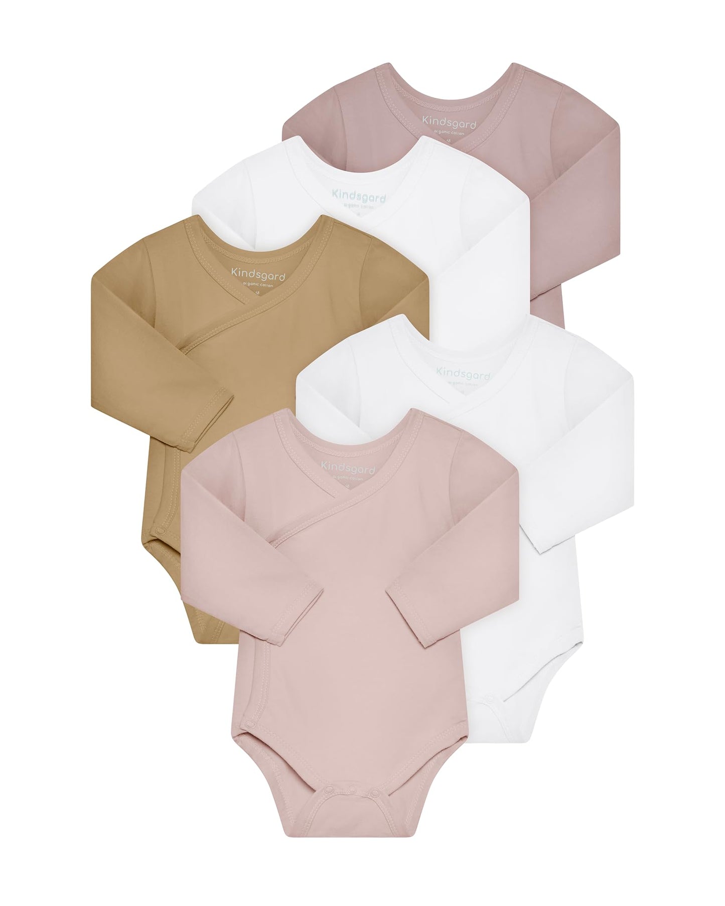 Kindsgard Baby Long-Sleeved Wrap Bodysuit Trunder - Soft and High-Quality 100% Organic Cotton