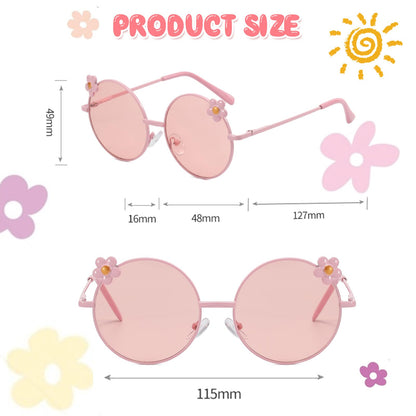 Hifot Sonnenbrille Kinder für Mädchen, Kinder Pilotenbrille mit Edelstahl Metall Gestel Kleinkind Sonnenbrille Kinder Sonnenbrillen 3-12jahre