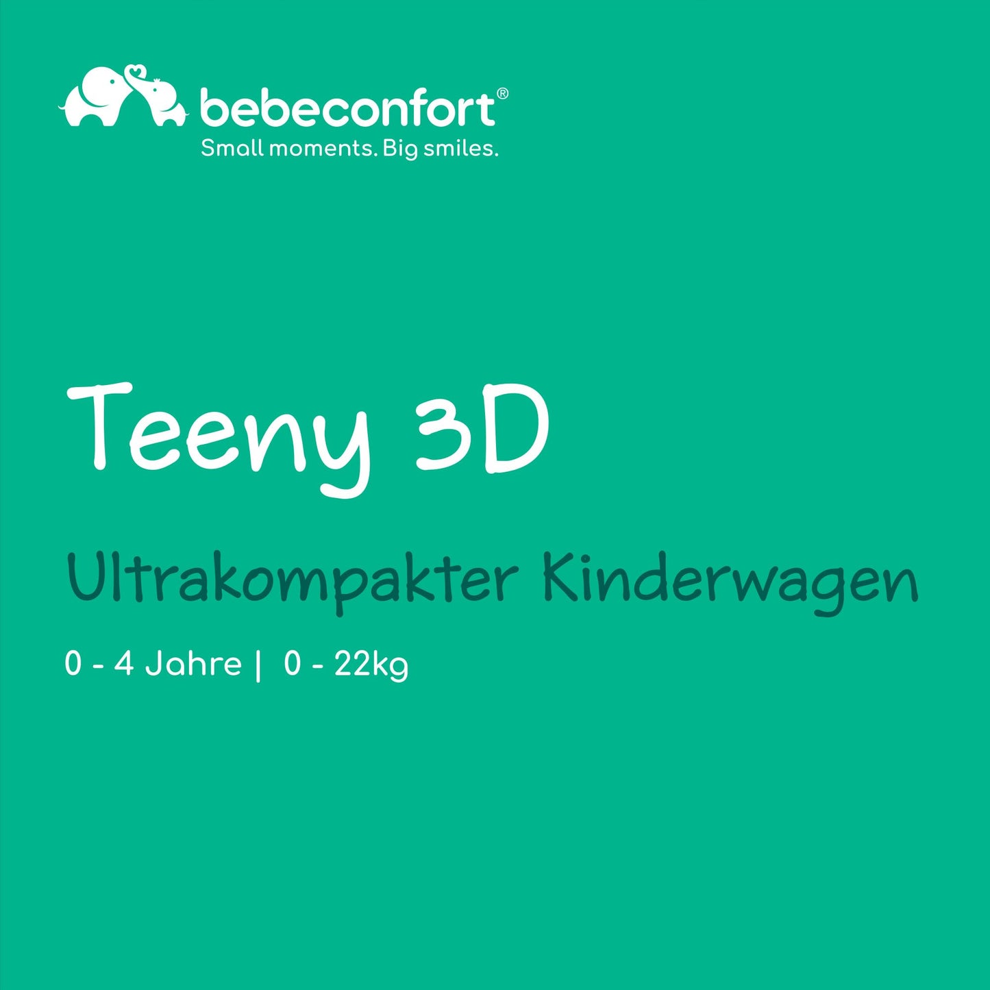 Bebeconfort Buggy Teeny 3D Ultra Compact Folding Pushchair with Matching Carry Bag Ideal for Travel or the City Can be Used from Approx. 6 Months to 4 Years Tinted Grey