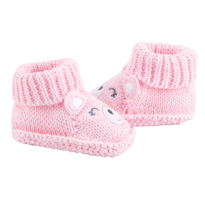 LACOFIA 2 Pairs Newborn Knitted Baby Shoes Soft Baby Boys Girls Ankle Boots 0-3 Months