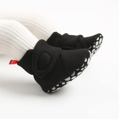 EDOTON Unisex-Baby Neugeborenes Fleece Booties, Baby Jungen Mädchen Weiche Sohlen Streifen Bootie Kleinkind Stiefel Niedlich Stiefel Socke Einstellbar