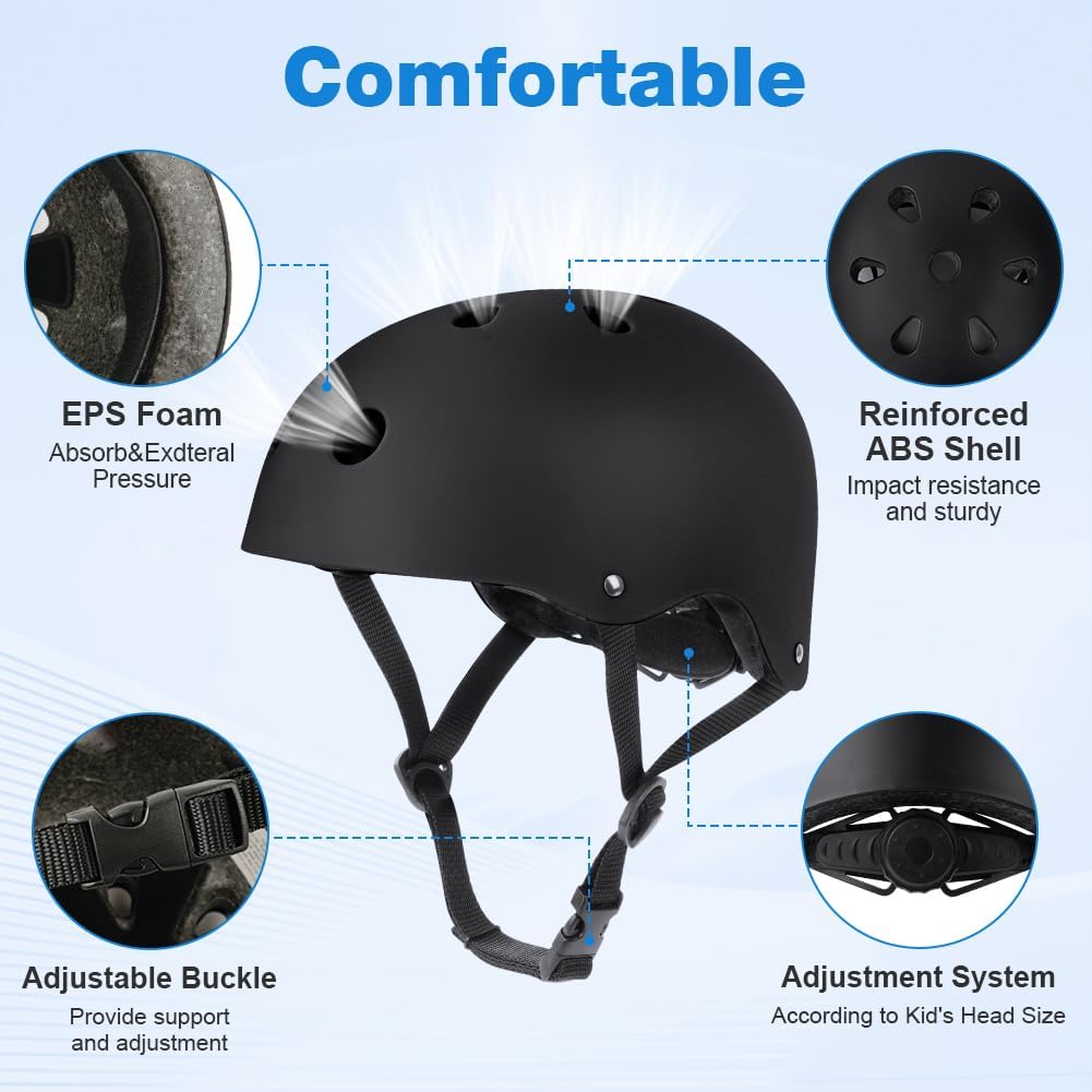 Flintronic Children's Bicycle Helmet, Children's Helmet, Bicycle Helmet for Children, Adjustable Skateboard Helmet for Bicycle, Skateboard, Scooter, Skating, Scooter, BMX for 2-13 Years