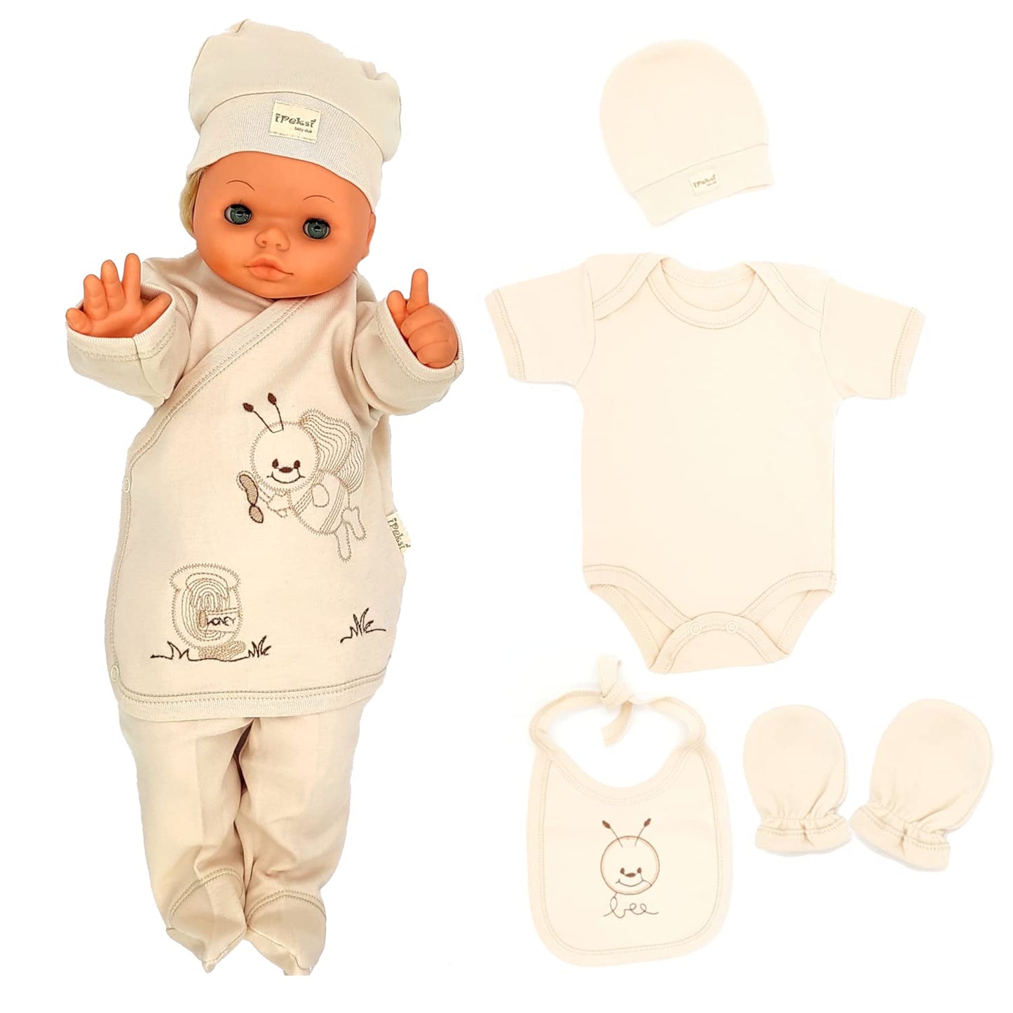 Neugeborenen Baby Geschenk Set 100% natürliche Baumwolle Erstausstattung Erstlingsausstattung Ausstattung Unisex Kleidung Geschenkset Babyausstattung für Babys 0-4 Monate (Koala)