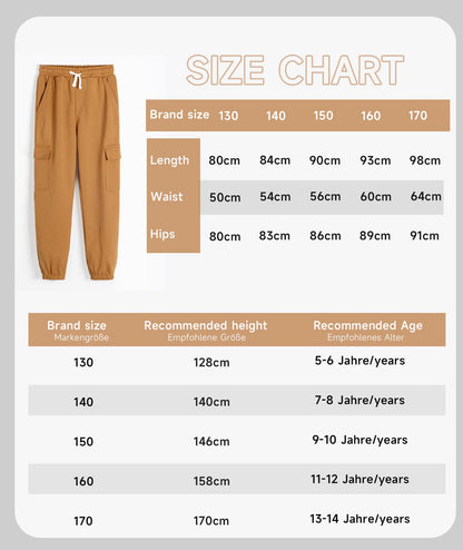 YOUNGSOUL Kinder Jogginghose Jungen Cargo Jogger Hose Sweathose Freizeithose mit Elastischem Bund
