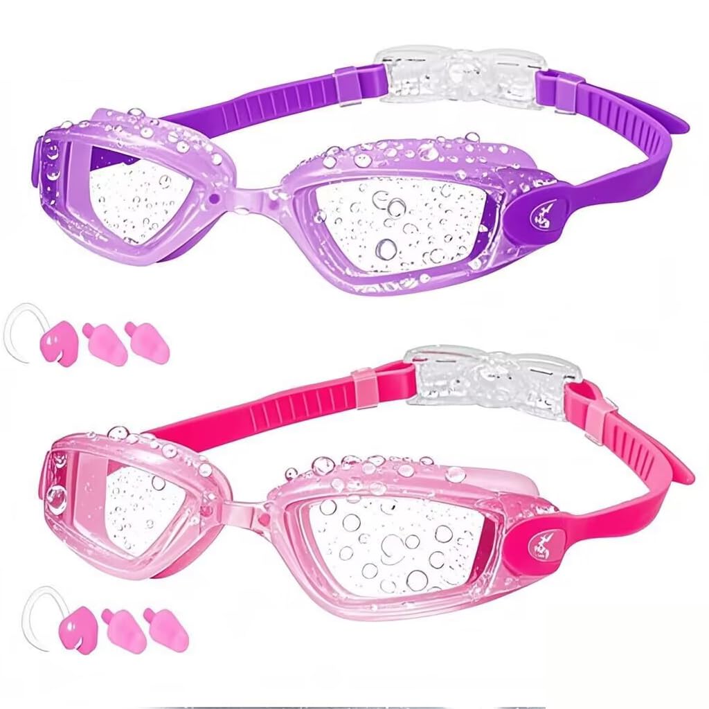faliring Schwimmbrille Kinder, 2 Stück taucherbrille kinder Junior 3-15 Jahre, Gläsern Wassersport Schwimmbrillen Swimming Goggles Geschenke für Mädchen Jungen