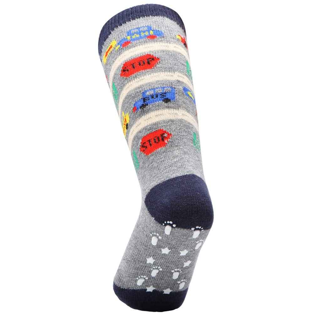 6 Pairs Toddler Boys ABS Non-Slip Socks Knee High Cotton Grip Socks Baby Boys Non-Slip Socks