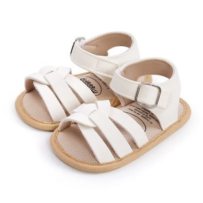 Babyschuhe RVROVIC Sandalen für Jungen und Mädchen mit weichem Sohlen, leichten Sommer-Schuhen und Schleifen-Knoten für Kleinkinder, ideal für den Outdoor-Gang.