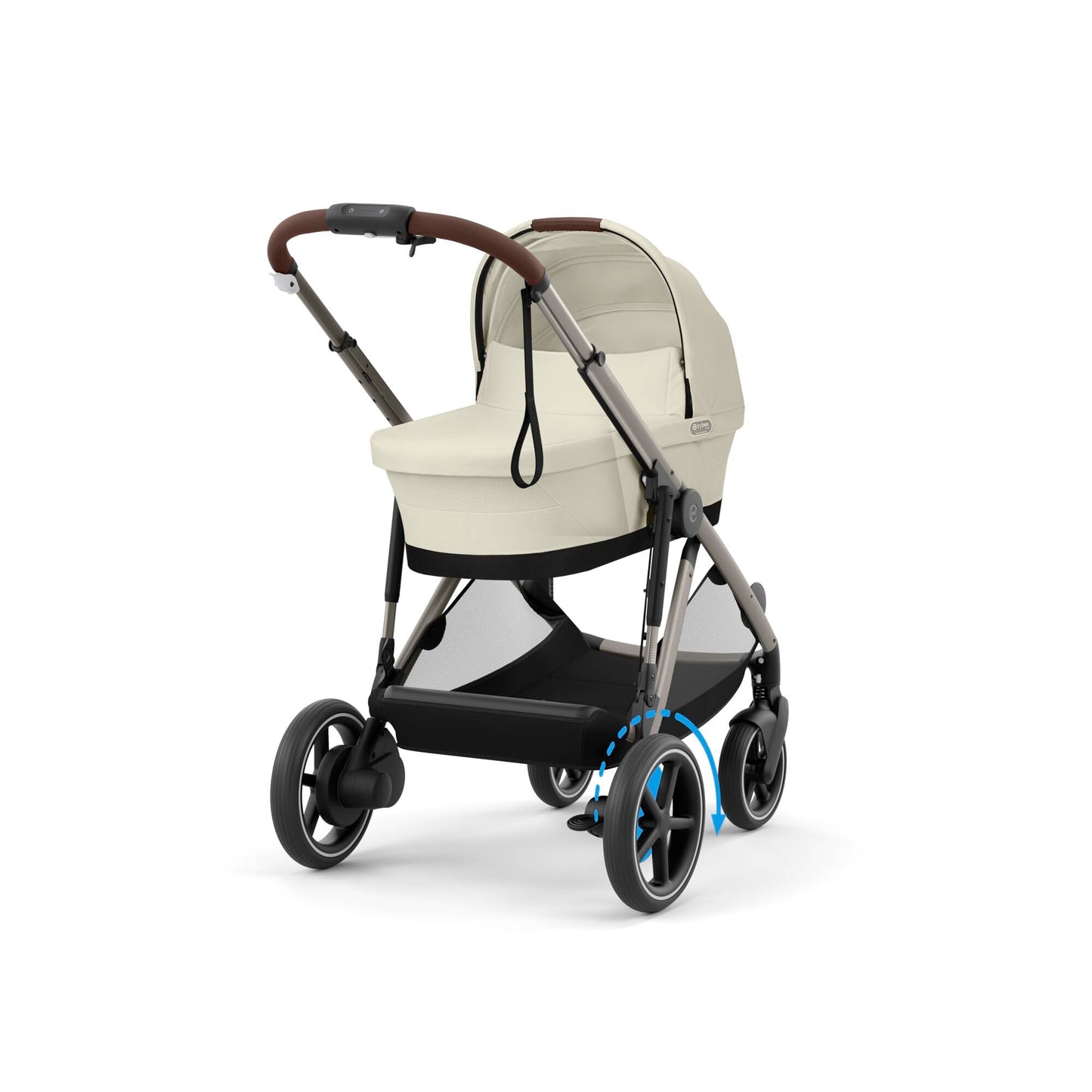 CYBEX Gold Kinderwagen e-GAZELLE S, Ab Geburt bis ca. 4 Jahre, Max. 22 kg (Single-Modus) / 2x 22 kg (Duo-Modus), All-in-1-System mit E-Antrieb und 20+ Konfigurationen, Stone Grey
