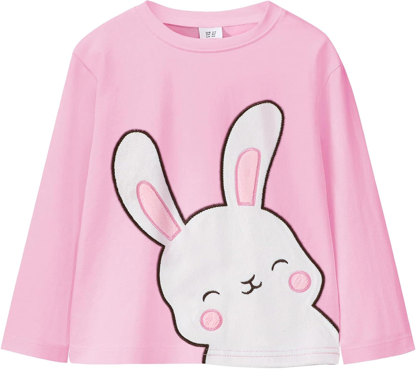 Kinder Hase Langarmshirt für Mädchen Jungen Baumwolle Rundhals Langarm Shirt Ostergeschenke Cartoon Bunny Oberteile Tops 2-7 Jahre