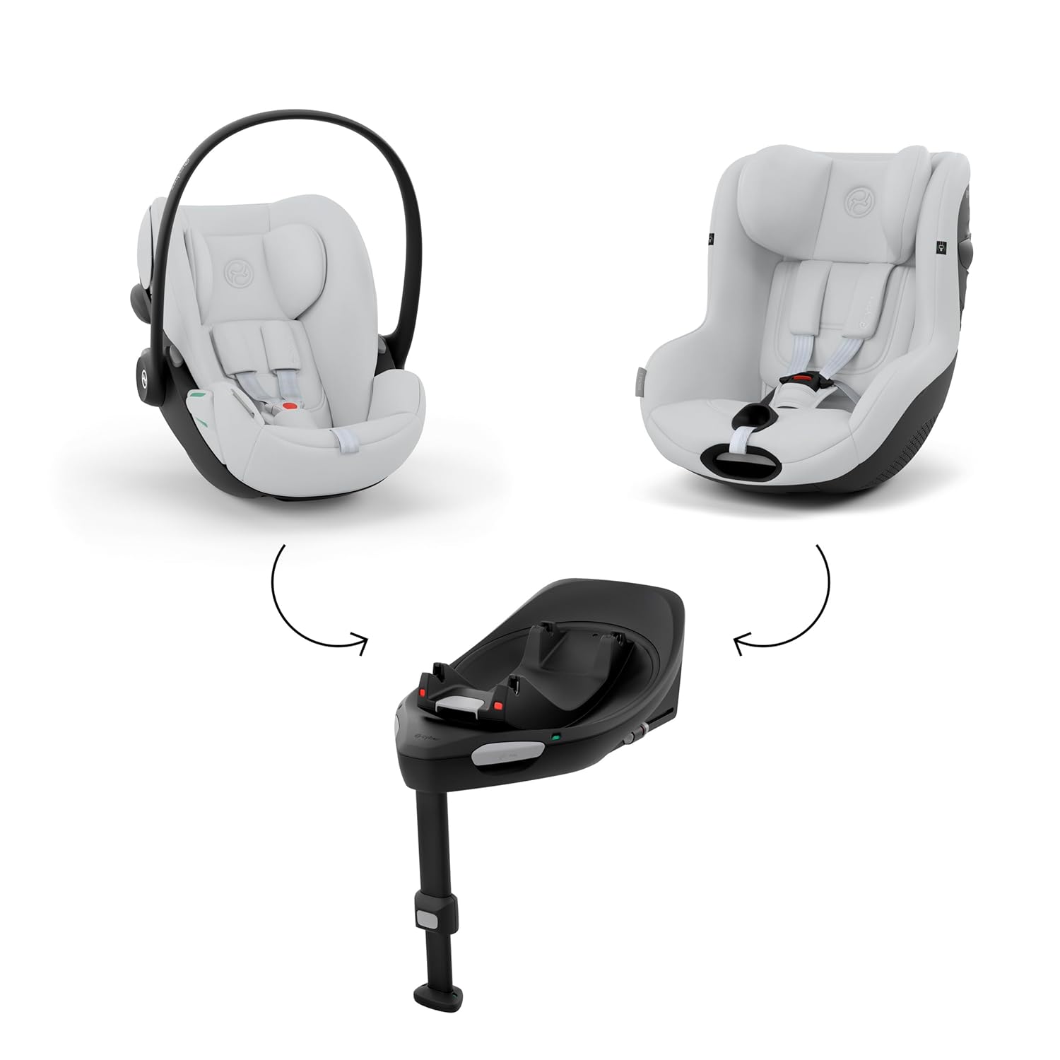 CYBEX Gold Babyschale Cloud G i-Size Comfort, Inkl. Neugeboreneneinlage, Ab Geburt bis ca. 24 Monate, Für Kinder ab 40 cm bis 87 cm, Max. 13 kg, Moon Black - Meloni2
