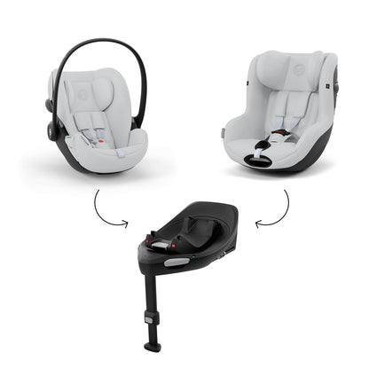CYBEX Gold Babyschale Cloud G i-Size Comfort, Inkl. Neugeboreneneinlage, Ab Geburt bis ca. 24 Monate, Für Kinder ab 40 cm bis 87 cm, Max. 13 kg, Moon Black - Meloni2