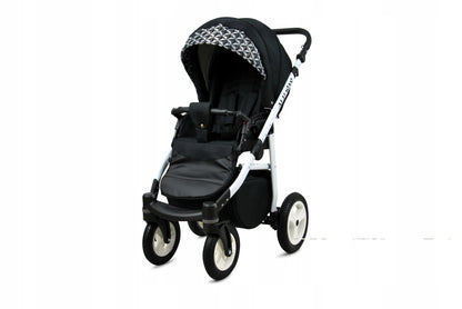 BabyLux® Kinderwagen Set 4 in 1 - Alu Way - incl. Babywanne, Buggy Sportsitz, Auto-Babyschale, ISOFIX-Basisstation - Autositz - Kinderwagenset - Kombikinderwagen mit Wickeltasche usw.