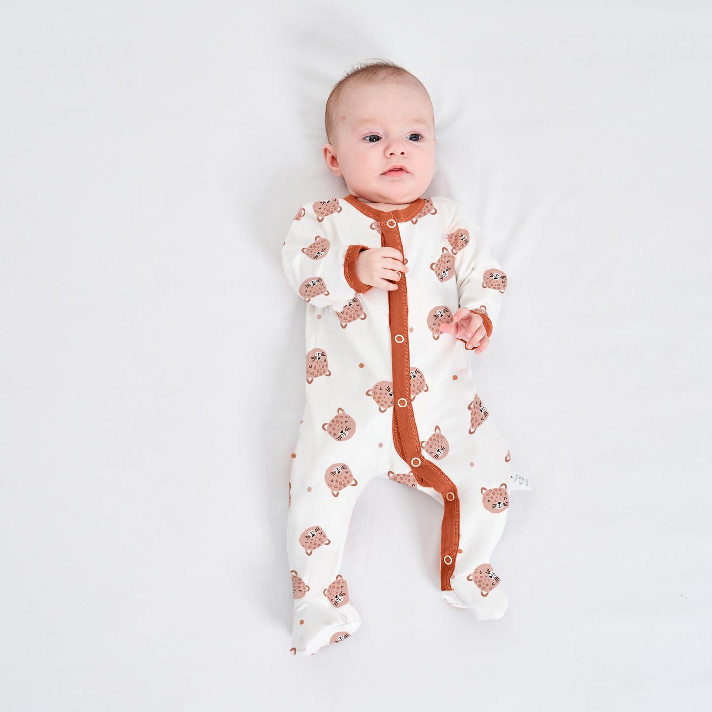 Babyschlafstrampler Baumwolle mit Füßen mit Knöpfen Größe 56 62 68 cm für Jungen Mädchen Neugeborene 3er Pack