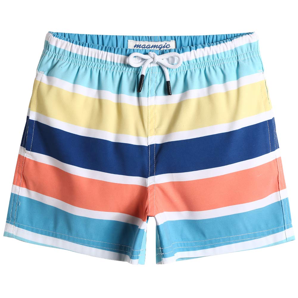 MaaMgic Badehose Jungen Sommer Badeshorts Schnelltrocknend Boardshorts mit Netzfutter Taschen und Verstellbarem Tunnelzug Urlaub Shorts