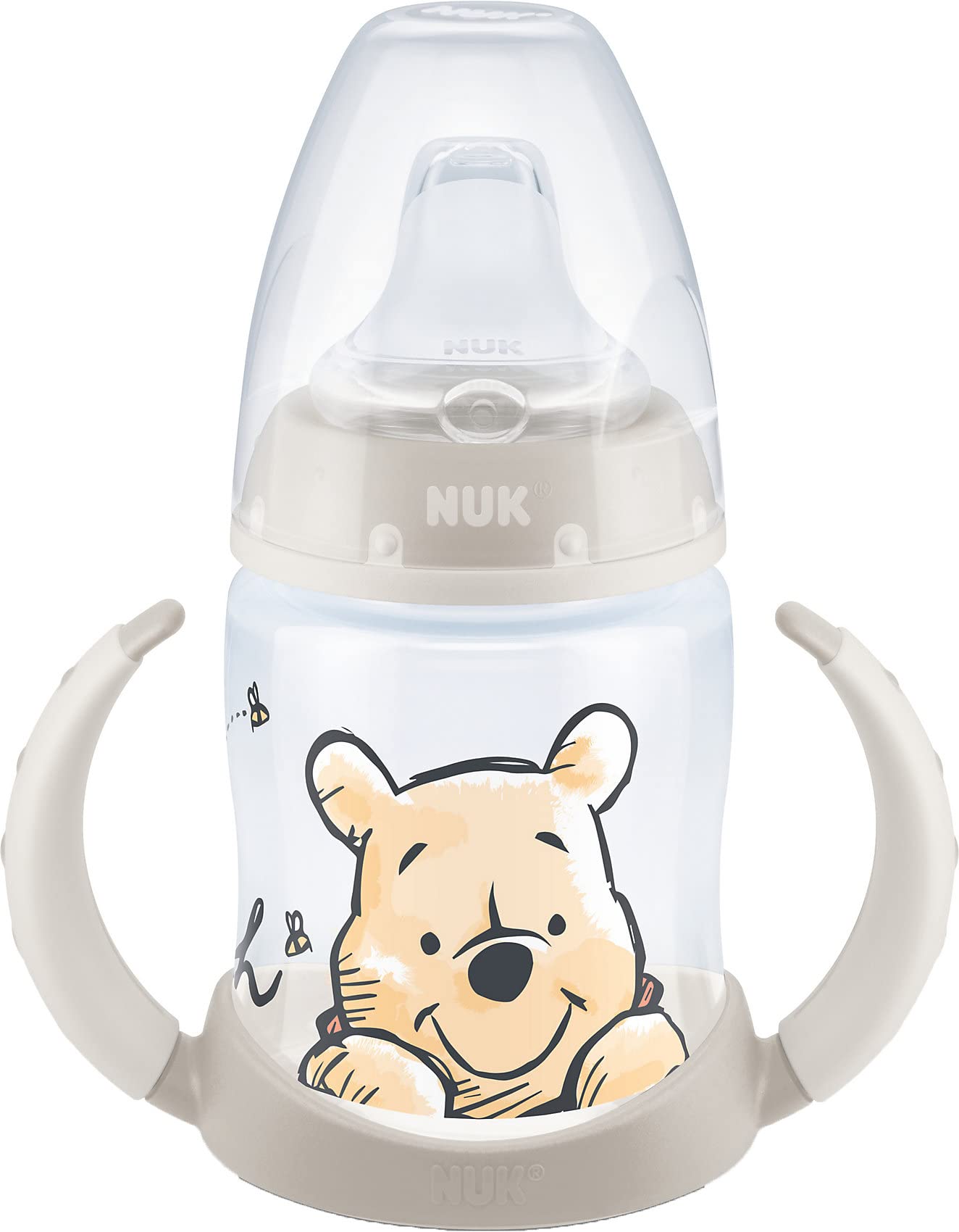NUK First Choice+ Trinklernflasche | 6–18 Monate | 150 ml | Temperature Control Anzeige | Anti-Colic-Ventil | auslaufsichere Trinkschnabel | Ergonomische Griffe | BPA-frei | Disney Winnie Puuh blau - Meloni2