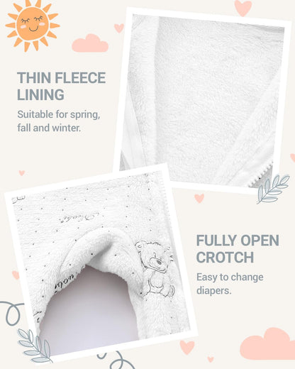 Baby Schneeanzüge mit Kapuze, Baby Overall Winter Fleece Strampler Neugeborenen Junge und Mädchen Einteiler Anzug für 0-12 Monate