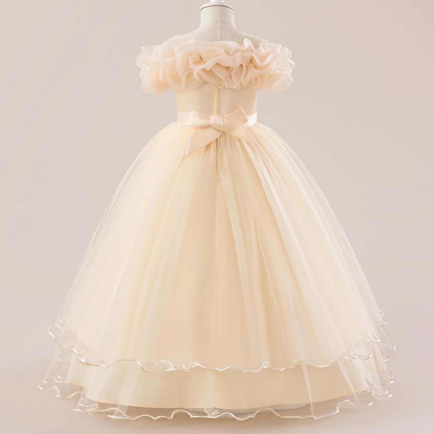 Kinder Mädchen Blumenmädchen Kleider Bestickt Hochzeit Brautjungfer Kleider Trägerlose Prinzessin Kleider Klavier Kostüme