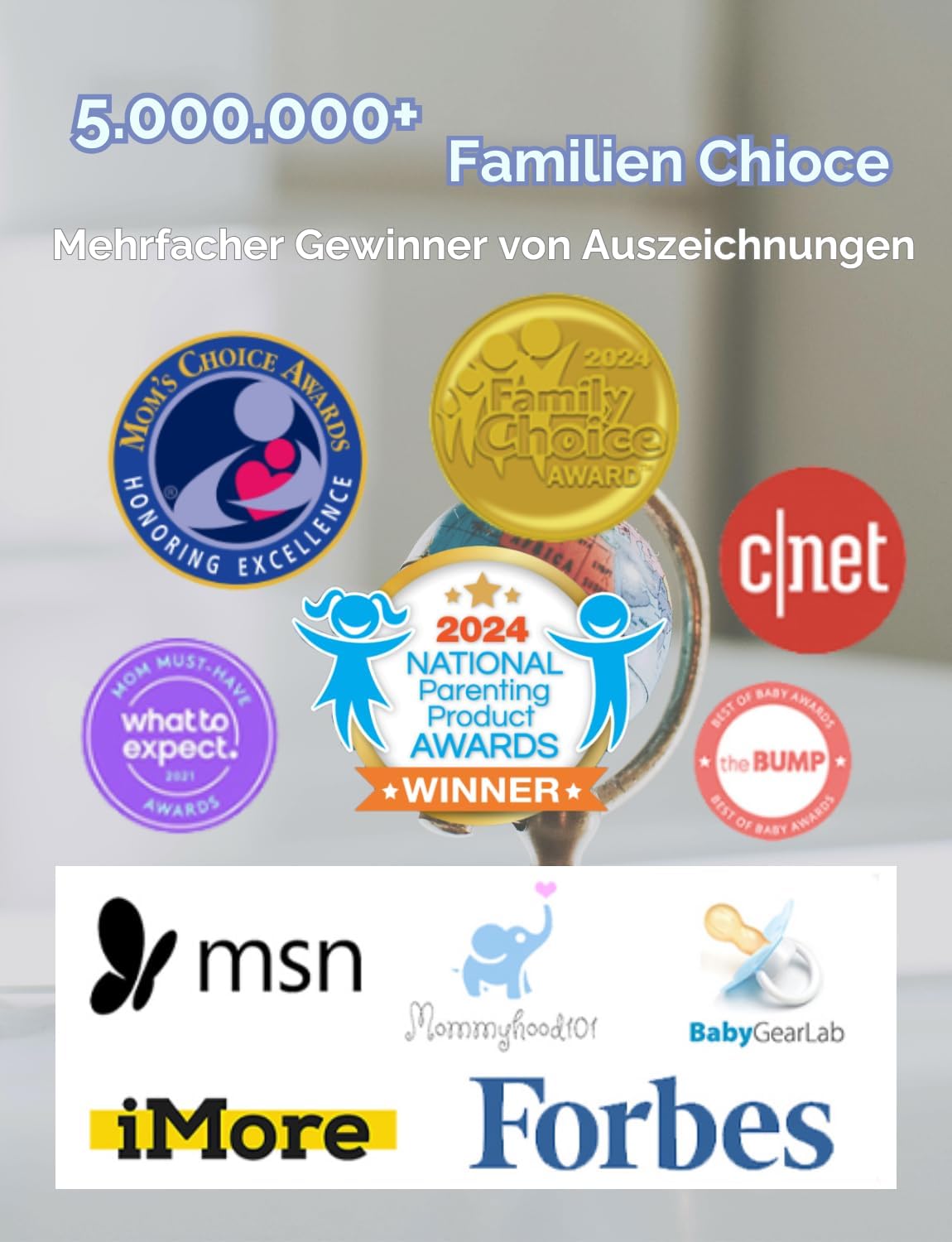 HelloBaby Babyphone mit Kamera, Kein WLAN, 5" IPS, HB6550, 3500 mAh | 355° Schwenken-120° Neige-Zoomen, Babyfone ohne WLAN, 2 Wege Audio, Temperatur, 8 Schlaflieder, Nachtsicht, Kabel-Kamera