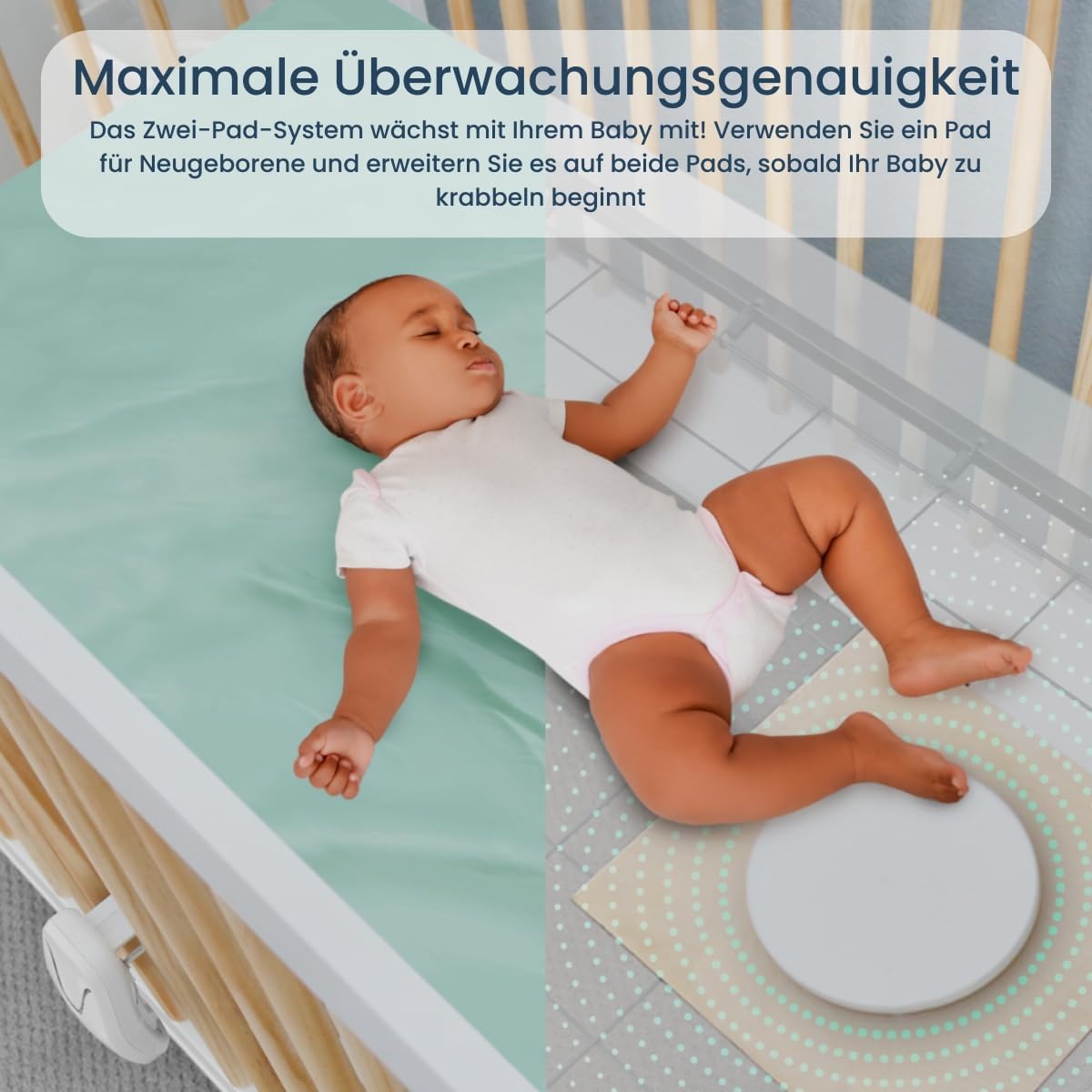 Babysense True Sleep HD Video-Babyphone mit Nachtlichtkamera & Bewegungsmonitor für Babys mit Echtzeit-Warnungen, kontaktlos, 2-in-1, Nur für den Heimgebrauch