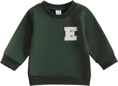ESSECMBS Kleinkind Baby Jungen Daliy Sweatshirt Kleidung Langarm Rundhalsausschnitt Einfarbig Oberteile Kleiner Junge Frühling Herbst Baumwolle Hemd Kleidung