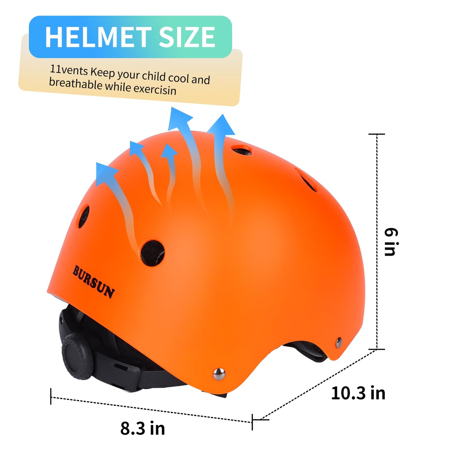 BURSUN Kinder Fahrradhelm Kinderhelm Skaterhelm für Alter 2-16 Jahre Jungen Mädchen, Kinderhelm für Fahrrad Roller Skateboard Scooter Roller Skating