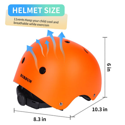 BURSUN Kinder Fahrradhelm Kinderhelm Skaterhelm für Alter 2-16 Jahre Jungen Mädchen, Kinderhelm für Fahrrad Roller Skateboard Scooter Roller Skating